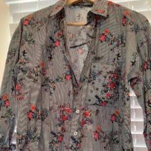Zara floral button down shirt